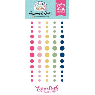 Echo Park Play All Day Girl Embellishments - Enamel Dots